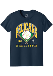 Summit Sportswear Myrtle Beach Pelicans Youth Navy Blue Homefield Short Sleeve T-Shirt