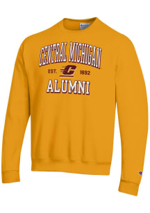 Champion Central Michigan Chippewas Mens Gold Est Date Alumni Powerblend Long Sleeve Crew Sweatshi..
