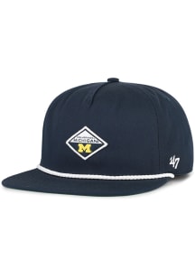 47 Michigan Wolverines Navy Blue Breakwater Wash Captain Rope Mens Snapback Hat