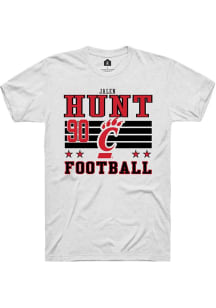 Jalen Hunt Cincinnati Bearcats White Football NIL Striped Short Sleeve Player T Shirt