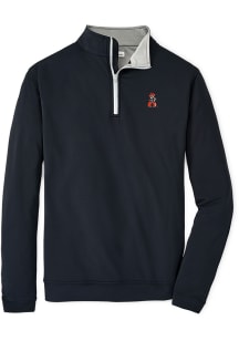 Peter Millar Oklahoma State Cowboys Mens Black Perth Long Sleeve Qtr Zip Pullover