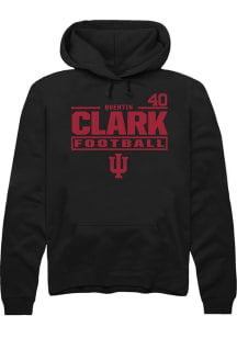 Quentin Clark Indiana Hoosiers Mens Black Football NIL Stacked Box Player Hood