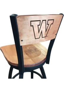 Washington Huskies Maple Seat Maple Back Swivel Pub Stool - Brown