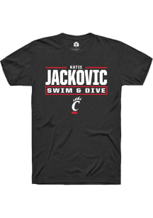 Katie Jackovic Cincinnati Bearcats Black NIL Stacked Box Short Sleeve Player T Shirt