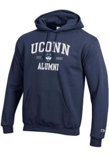 Champion UConn Huskies Mens Navy Blue Est Alumni Powerblend Long Sleeve Hoodie