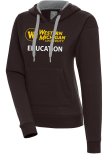 Antigua Western Michigan Broncos Womens Brown Western Michigan Education Victory Hooded Sweatshirt