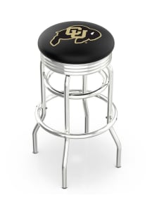 Colorado Buffaloes Double-Ring Swivel Chrome Pub Stool - Black
