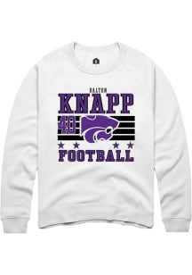 Dalton Knapp K-State Wildcats Mens White Football NIL Striped Player Crew