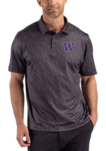 Cutter and Buck Washington Huskies Black Pike Fern Big and Tall Polo