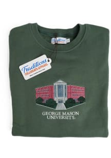 George Mason University Mens Green Campus Long Sleeve Crew Sweatshirt