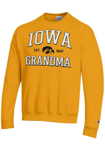 Champion Iowa Hawkeyes Mens Gold Est. Date Grandma Powerblend Long Sleeve Crew Sweatshirt