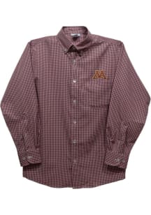 Vive La Fete Minnesota Golden Gophers Toddler Maroon Gingham Long Sleeve Polo