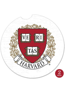 Jardine Harvard Crimson Adorned Veritas Shield Car Coaster - White