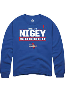 Madalyn Nigey Tulsa Golden Hurricane Mens Blue NIL Stacked Box Player Crew