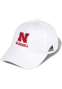 Adidas Nebraska Cornhuskers Baseball Washed Slouch Adjustable Hat - White