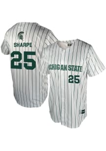 Reggie Sharpe  Michigan State Spartans Mens White NIL Baseball Jersey