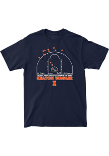 Keaton Wagler Illinois Fighting Illini Navy Blue Scoring Record Short Sleeve Player T Shirt