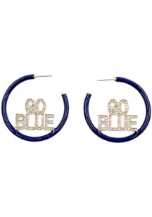 Michigan Wolverines Pave Enamel Hoop Womens Earrings