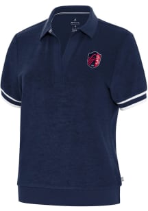 Antigua St Louis City SC Womens Red Favorite Short Sleeve Polo Shirt