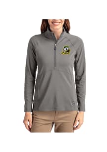 Cutter and Buck Oregon Ducks Womens Graphite Adapt Eco Qtr Zip Pullover