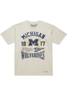 Mitchell and Ness Michigan Wolverines Natural Heritage Scholar Short Sleeve Fashion T Shirt