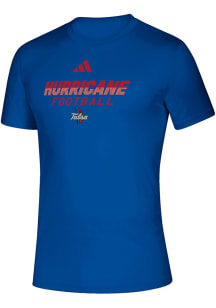 Adidas Tulsa Golden Hurricane Blue Heat Seal Creator Short Sleeve T Shirt