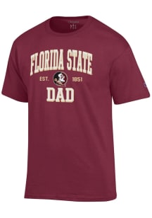 Champion Florida State Seminoles Red Est Date Dad Jersey Short Sleeve T Shirt