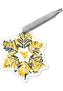 West Virginia Mountaineers Snowflake Ornament - Navy Blue