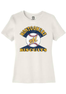 Summit Sportswear Montgomery Biscuits Womens White Soft Arch Short Sleeve T-Shirt