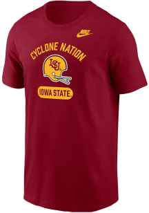 Nike Iowa State Cyclones Cardinal Football Football Helmet Core Short Sleeve T Shirt