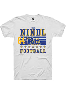Josh Nindl Pitt Panthers White Football NIL Striped Short Sleeve Player T Shirt