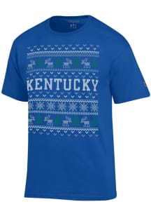 Champion Kentucky Wildcats Blue Christmas Short Sleeve T Shirt