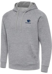 Antigua Penn State Nittany Lions Mens Grey Heather Victory Baseball Long Sleeve Hoodie