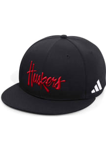 Adidas Nebraska Cornhuskers Black Locker Room Snapback Mens Snapback Hat
