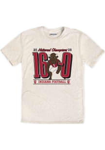 Indiana Hoosiers Natural 2025 College Football National Champions 16-0 Bison Short Sleeve Fashion..