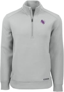Cutter and Buck SFA Lumberjacks Mens Ash Roam Long Sleeve Qtr Zip Pullover