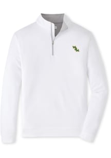 Peter Millar William & Mary Tribe Mens White Perth Long Sleeve Qtr Zip Pullover