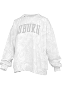 Pressbox Auburn Tigers Womens White Camo Crew Sweatshirt