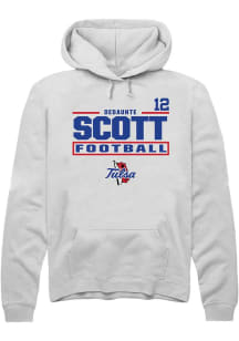 Dedaunte Scott Tulsa Golden Hurricane Mens White Football NIL Stacked Box Player Hood