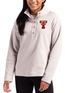 Cutter and Buck Texas Tech Red Raiders Womens Ash Hunts Point Qtr Zip