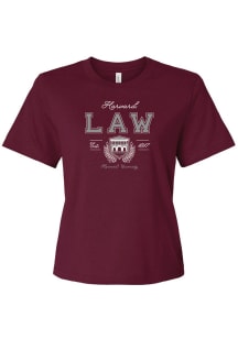 Summit Sportswear Harvard Crimson Womens Maroon Midlength Short Sleeve T-Shirt