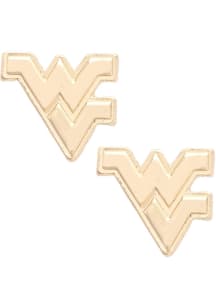 West Virginia Mountaineers Matte Stud Womens Earrings