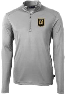 Cutter and Buck Los Angeles FC Mens Grey Virtue Eco Pique Long Sleeve Qtr Zip Pullover
