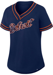 Detroit Tigers Womens Team First Fashion Baseball Jersey - Navy Blue