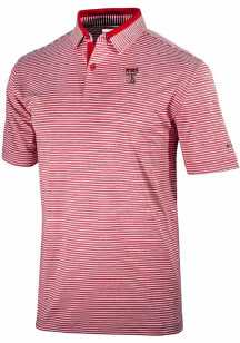 Columbia Texas Tech Red Raiders Mens Red Heat Seal Golden Hills Short Sleeve Polo