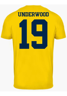 Bryce Underwood Michigan Wolverines Yellow Football Name And Number Short Sleeve Player T Shirt