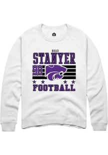 Brad Stanyer K-State Wildcats Mens White Football NIL Striped Player Crew