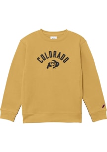League Colorado Buffaloes Youth Gold Vintage Arch Mascot Long Sleeve Crew Sweatshirt