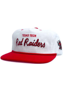 Texas Tech Red Raiders White Script Corduroy Mens Snapback Hat