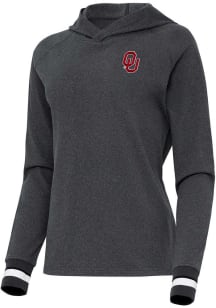 Antigua Oklahoma Sooners Womens Grey Trek Hooded Sweatshirt